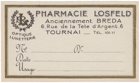 Apothecary Label Pharmacie Losfeld