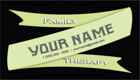 Green Ribbon Banner Business Card Template