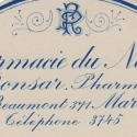 Round Pharmacie label in blue